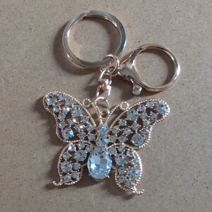 Elegant Super Sparkly Gold Butterfly Keychain Bag Charm